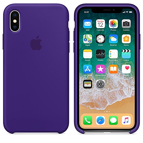 El último Verano Funda iPhone X, Slim Líquido de Silicona Gel Carcasa Anti-Rasguño y Resistente Huellas Dactilares Totalmente Protectora Caso Cover Case para iPhone X (5.8") (Violeta)