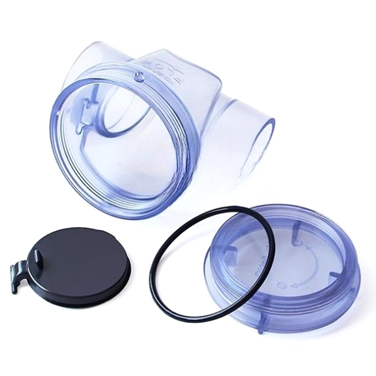 UDSKNV[KSL Kitchen Sewer Drainpipe Flap UPVC Transparent Check Valve Non-Return Valve Combination Sets 50mm Deodorization