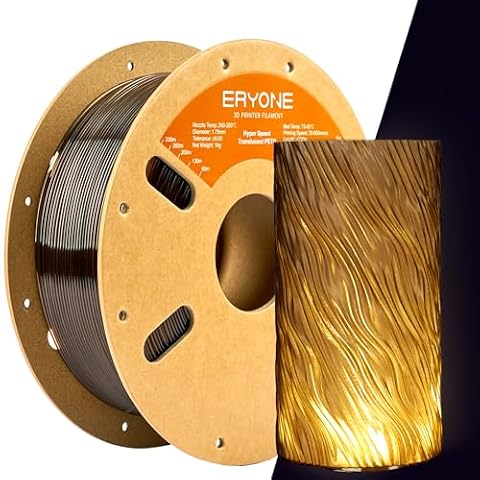 ERYONE High Speed Translucent PETG Filament 1.75mm +/- 0.03mm, Rapid PETG Filament, 3D Printing Filament, 30-500mm/s Hyper Speed Translucent PETG Filament, 1kg (2.2LBS)/Spool, Smoky