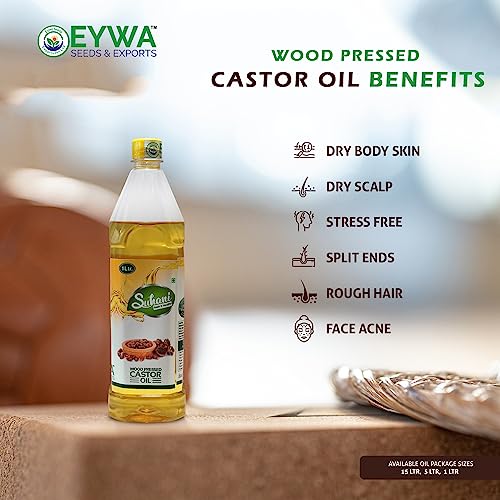 Image of Eywa Seeds & Exports Pvt Ltd Organic Castor Oil (2 Liter) Cold Pressed /Wood Pressed Oil | Arendiya /Castor Kachi Ghani Ka Tel By (Suhani) Eywa