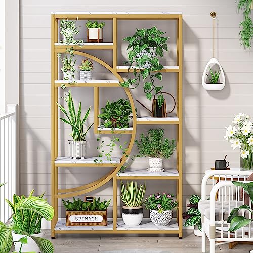 Image of Tribesigns Bookshelf Industrial 5 Tier Etagere Bookcase, Freestanding Tall Bookshelves Display Shelf Storage Organizer with 9-Open Storage Shelf for Living Room, Bedroom