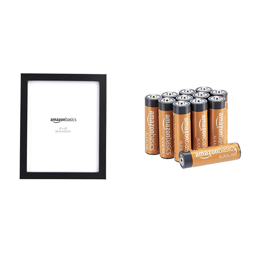 Cadre photo 20 x 25 cm sobre finition noire mate et piles alcalines AA 2875 mAh