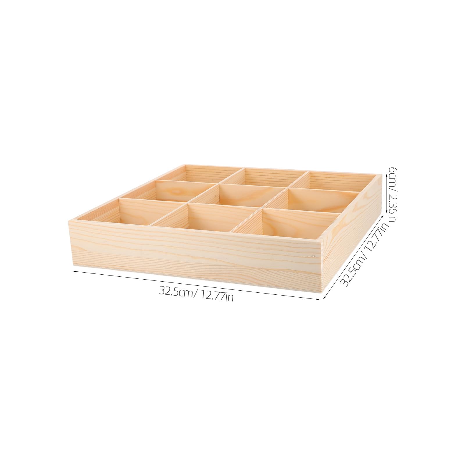 Homoyoyo Organizador de Cajones de Madera Natural 9 Compartimentos Caja de Almacenamiento para Calcetines y Ropa Interior Organizador Multifuncional para Armario y Dormitorio Ahorro de
