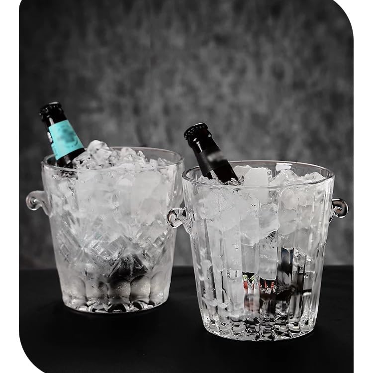 Fiesta de Cubos de Hielo Cubo de Hielo Vidrio portátil, contenedor for Bares, cafeterías, Uso Comercial, Cubos Cerveza, Herramientas refrigeración Bebidas, Fiestas Familiares(2l)