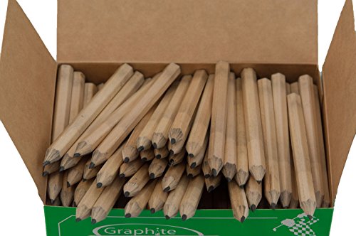 Alpen Glow Products Half Pencils Sharpened Hex (No Eraser) (Golf Pencils, Pew Pencil, Score Pencil, Short Pencil) (Natural Wood) (Bulk Box of 288)