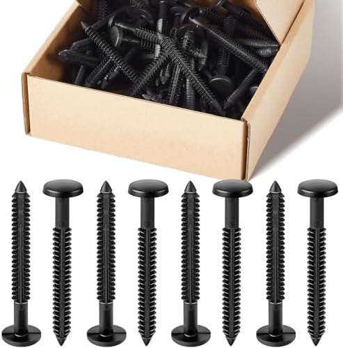 Blulu 60 Pcs Shutter Fasteners 3 Inch Vinyl Panel Pegs,Black