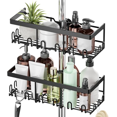 HouseUp Duschablage Ohne Bohren, 2 Stück Duschstangen-aufbewahrungsregal...