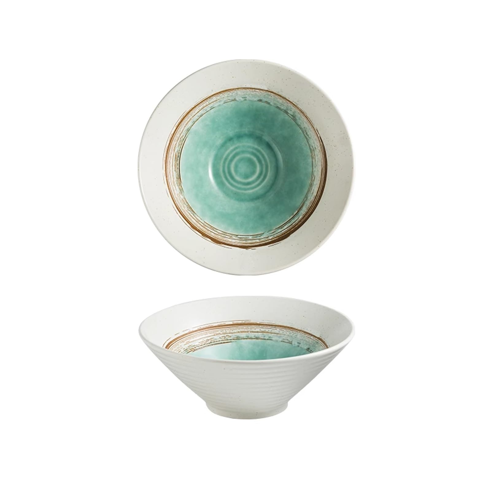 WOTZOV Salad Bowls Chinese Lamian Noodles Bowl,Noodles In Soup Bowl,Household Ceramic Bowl,Dining Bowl,Bamboo Hat Bowl,Tableware Kitchen Soup Bowls，2 7inch