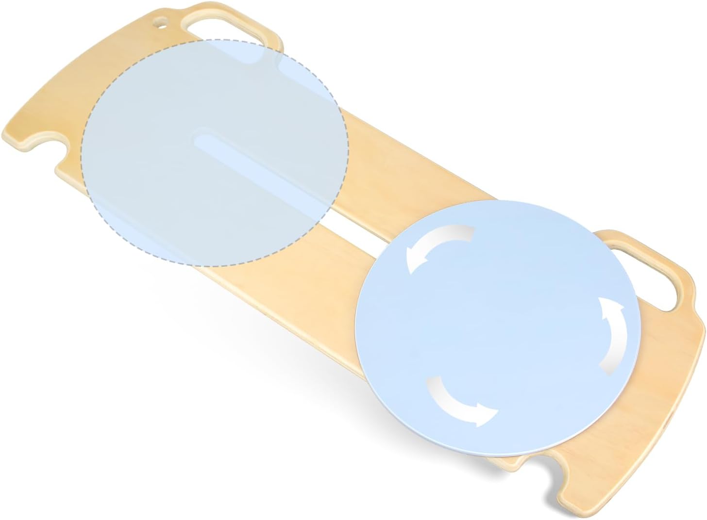 360-Degree Turntable Transfer Board, Sliding Board for Smooth, Pain-Free Transfers from Wheelchair to Bed, Toilet, Car, with Non-Slip Pads, for Seniors, Disabled, Patients (31.5" x 12" x 0.7")