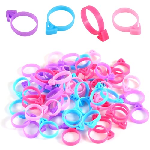 60pcs Pastry Bag Ties Reusable Silicone Piping Bag Clips for Baking Decorating Icing Bags Seals for Cupcakes Cookies Pastry Supplies (4 Colors)
