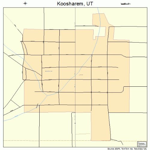 Large Street & Road Map of Koosharem, Utah UT Printed poster size