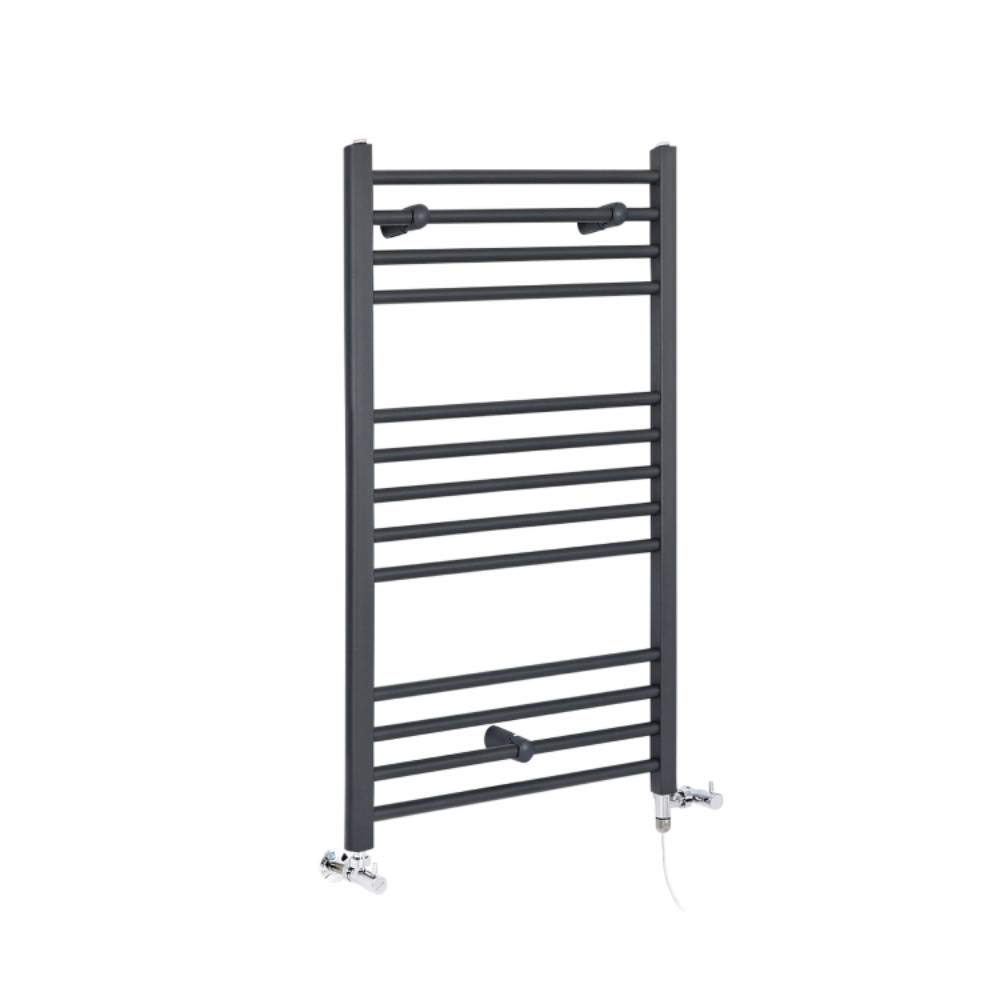 Milano Grey/Anthracite Artle - Dual Fuel Straight Heated Towel Rail 1000Mm X 600Mm