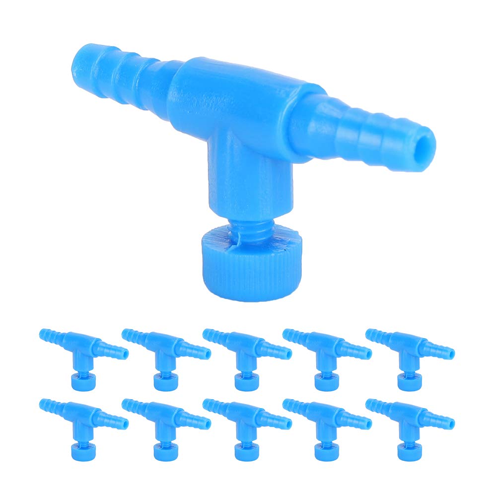 Tnfeeon 10pcs Aquarium AirFlow Adjust Switch Adjustment Control Valves Aquarium Air Valve 3 Way Control for Fish