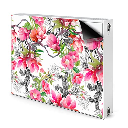 Cache Radiateur Magnétique Rose 90x60cm Fleurs Aquarelles