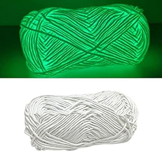 1 Roll 70m Knitting Yarn Glow in The Dark Acrylic Yarn Skein Soft Yarn Knitting Wool for Knitting, Crocheting, and Crafts, Baby Blankets, Sweaters, Scarfs, Hats White