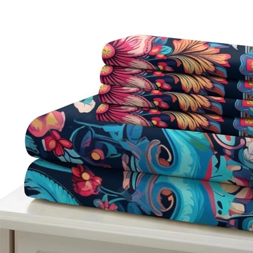 Parure de lit microfibre imprimée 3D avec housse de couette Bohême - 7