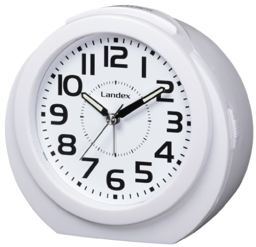 LANDEX アナログ目覚まし時計 スパーク ホワイト YT5218WH
