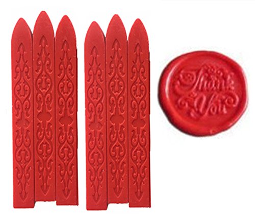 MNYR 6pcs Red Wax Sticks for Decorative Wedding Invitations Wax Seal Sealing Stamp Gift Cards Sealing Wax