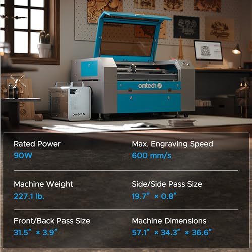 OMTech 100W laser engraving