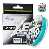 Superpower Premium X8 Braided Fishing Line - Super Strong Wear-Resistant PE Line, No Stretch High Sensitivity Smooth Casting Line for Saltwater and Freshwater Fishing (Blue, 25LB)