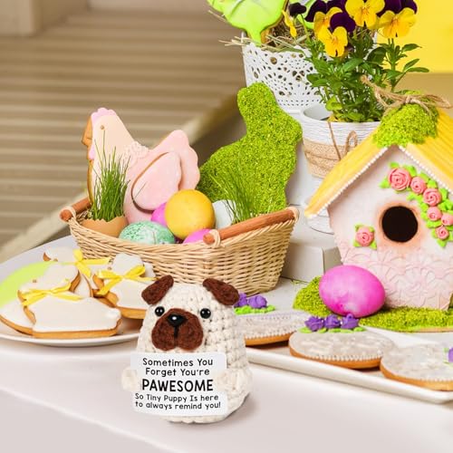 SPERMUOY Positive Hund Geschenke,Gehäkelte Kuscheltiere Hund Emotional Support Geschenk,Pocket Positive Pocket Hug Positive Kartoffel.