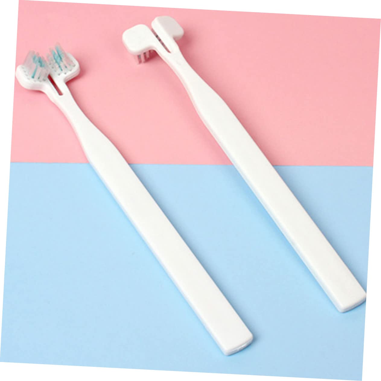 VICASKY 8Pcs Pet Toothbrush with Double Head Design Convenient Dog and Cat Toothbrushes for Oral Care Ergonomic Long Handle for Easy Use