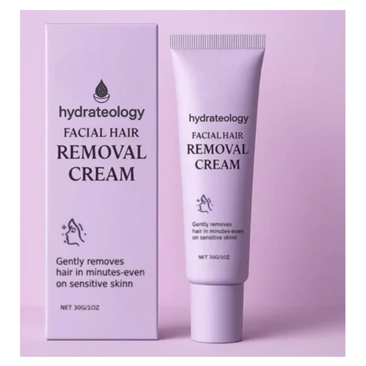 Hydrateology™ Facial Hair Removal Cream, Facial Hair Removal, Gentle Hairs Removers for Women, Long-Lasting Depilatory Cream for All Skin Types