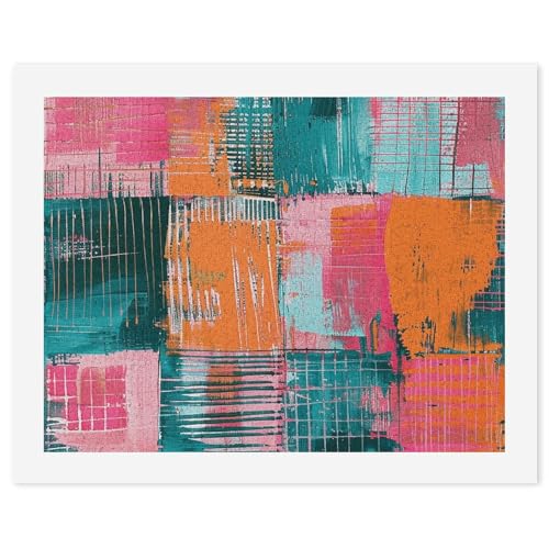 Kit de pintura por números para adultos principiantes cuadro óleo lienzo naranja verde azulado