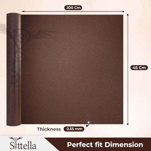 Image of SITTELLA (45cm x 3m) Food-Grade Anti-Slip Washable Kitchen Drawer & Shelf Liner | Multipurpose Waterproof Fridge, Table & Cabinet Mat | Non-Toxic, Cuttable & Reusable(Coffee)