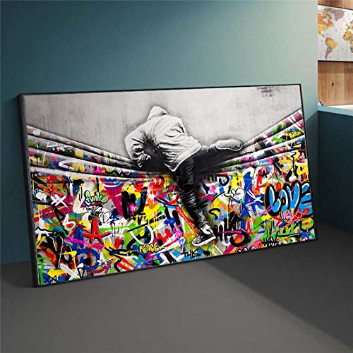 Street Graffiti Art Peinture Toile Moderne pour Habiller un Grand Mur Vide