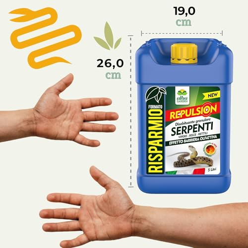Albagarden - Disabituante Repellente Barriera Per Serpenti - Dissuasore Naturale Per Allontanare Vipere Bisce Rettili - Granulare x 5 Lt - 8