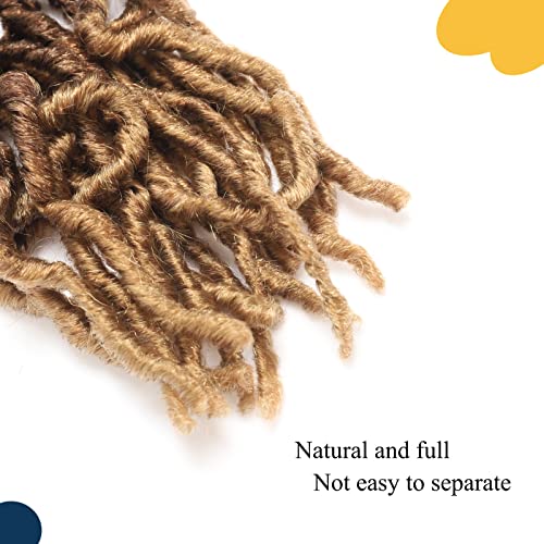 Ombre Soft Locs 14 Inch Faux Locs Crochet Hair 7 Packs New Soft Locs Crochet Hair Pre Looped Curly Wave Goddess Locs Crochet Hair For Black Women Crochet Braids Synthetic Hair Extensions(14", 1B/30/27#) #TOP4