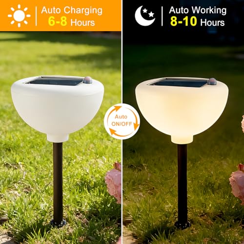Image of Lightdot Solar Pathway Lights Outdoor Bright Solar Powered Garden Lights Dusk to Dawn, Auto On /Off, IP65 Waterproof Decor Landscape Lighting for Yard /Lawn /Walkway /Driveway-2Pack