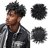 BECUS Dreadlock Hair Topper Toupee Hair for Men Fake Dreads Faux Locs Curly Afro Braided Crochet Short Braided Toppers for Black Women Natural Synthetic Topper Party Halloween Daily
