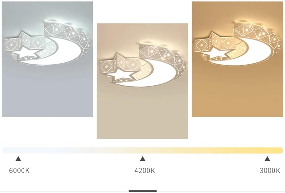 Mid Century Light Fixtures Flush Mount Ceiling L Creative Moon Star Sceiling Light Romantic Iron Acrylic Led Ceiling Lamp Close to Ceiling Lighting Fixture for Bedroom Kids Room Living Room Kinde/Whit