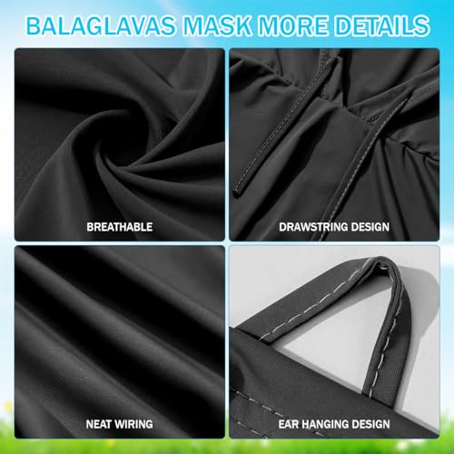Image of GUSTAVE UPF 50+ Face Mask for Bikers Men 3 in 1 Balaclava Sun Hood with Face Mask & Neck Gaiter, Ice Silk Cool Touch Drawstring Sun Hood Quick Dry Moisture-Wicking Outdoor Riding Sun Hat