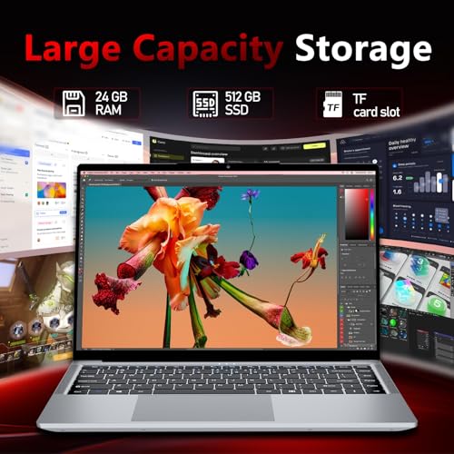 Image of Tunhail 15.6 inch Laptop Computer 24GB RAM 512GB SSD,Traditional Laptop Computers with i5-8210Y (Up to 3.60 GH) 15.6 Inch FHD Display 1920 * 1080, Lap top for Students /Commuters /Business