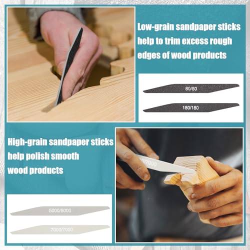 image for Honoson 20 Pcs Sanding Sticks for Plastic Models Polishing Sticks Asso