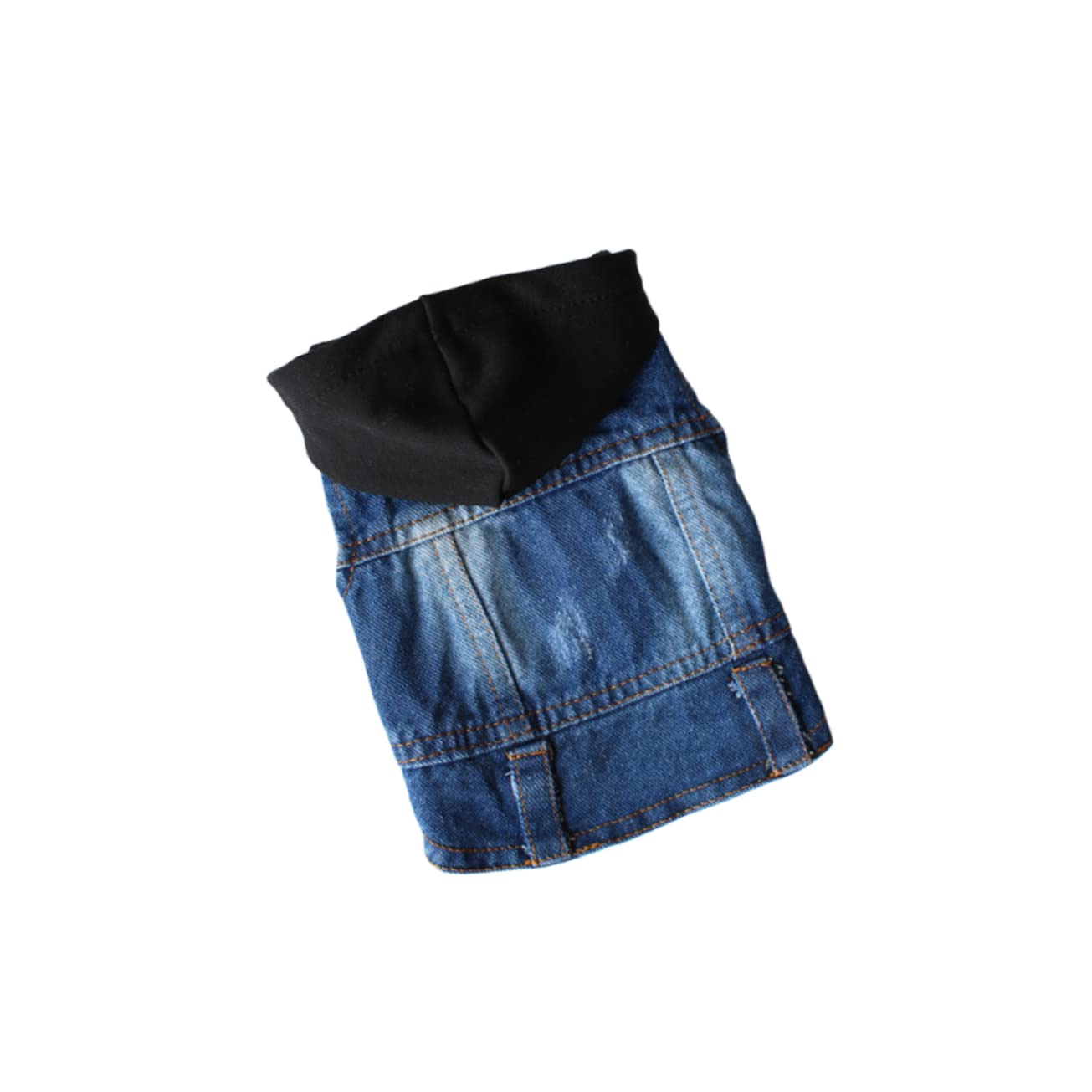 GANAZONO Dog Apparel Denim Vest with Black Knitted Hat Retro Jeans Style Button Design XL for Spring Autumn Fits Chihuahua Bulldog Puppy