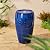Glitzhome Ceramic Vase Outdoor Water Fountain Tall Patio Garden Water Fountain with LED Light and Submersible Pump Yard Art Decor, 20.5”H, Blue