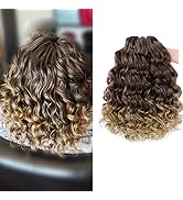 Mtmei Hair Ocean Wave Crochet Hair 14 Inch 8 Packs Ombre Light Brown to Blonde Deep Water Wave Cr...