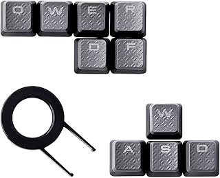 HUYUN Cherry MX Key Switch FPS & MOBA Gaming Keycaps Backlit Key Caps Replacement for Corsair Gaming Keyboards (10 Keys Gray)