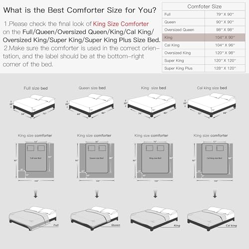 Image of Litanika King Size Comforter Set Milk Grey, 3 Pieces Cream Tufted Boho Farmhouse Bedding Comforter Sets, Lightweight Fluffy Comforter Bed Set for All Season (104x90In Comforter and 2 Pillowcases)