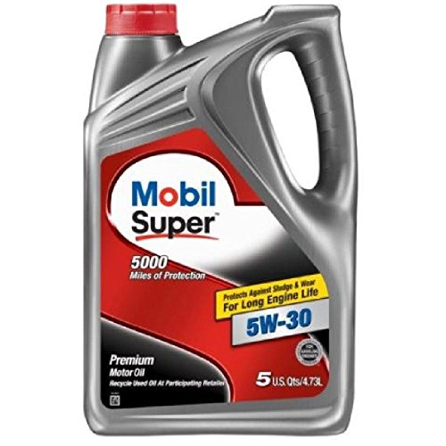 Mobil Super (112896-4PK 5W-30 Motor Oil - 5 Quart, (Pack of 4)