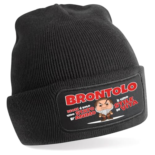 TeeDesign Berretto Brontolo Divertente Idea Regalo di Natale e Ogni Occasione per Amica, Amico, collega, Zia, Zio e Tutti I parenti - Cappellino Brontolo