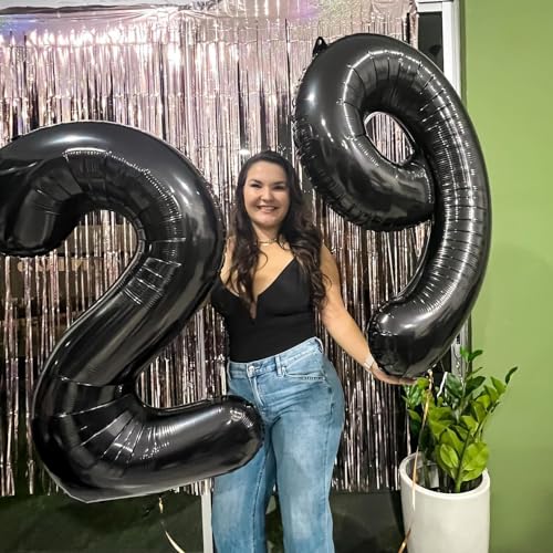 Image of Black Number 5 Balloon 40 Inch, 5th Birthday Party Decorations, Giant 5 Foil Balloon for Party Supplies