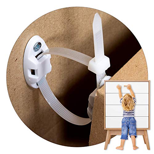 Inaya 12-Pack Heavy-Duty Anti-Tip Furniture Straps- Home Furniture Wall Anchors for Baby Proofing Dressers Cabinets Closets Bookshelves and TVs - Child Safety Earthquake Secure Mount Anchors