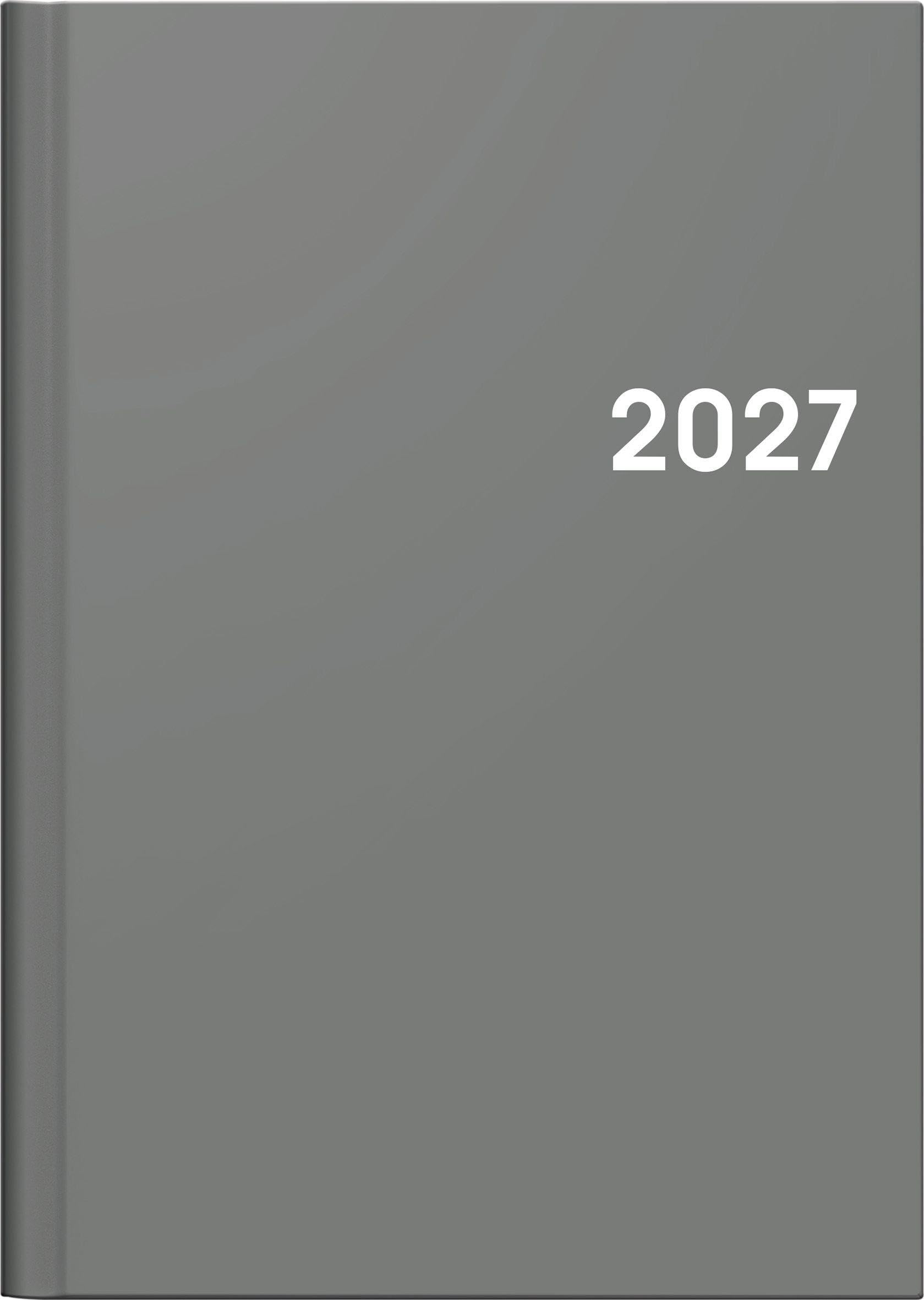 BRUNNEN 1079661637 Buchkalender Mod. 796 2027 A5, Kunststoff, grau