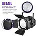 DJXFLI COB Stage Lights with Barn Doors, COB Par Light 200W LED 3500~7500K Warm White & White, DMX512 Master-Slave Sound DJ Lighting Spotlight Fresnel for Church Concert Wedding (2-Colors Style, 2)