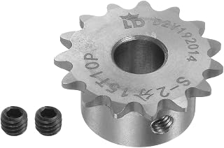 HARFINGTON B Type Roller Chain Sprocket 15 Teeth 10mm Bore Stainless Steel Motor Drive Gear for Chain DIN/ISO No. 04C-1 and ANSI No. #25